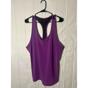 POP Fit Womens 3XL Purple Racerback Workout Tank Top Athletic Mesh Plus Size